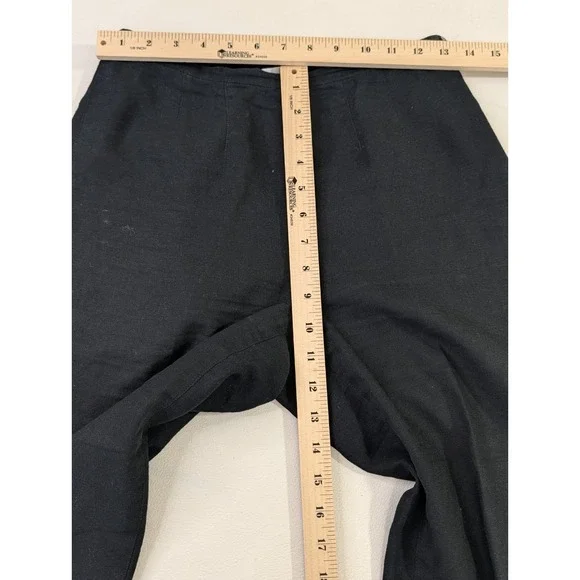 Stonebridge Linen Blend Cropped Pants Women P Petite Black Business Casual Beach - Picture 7 of 8